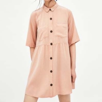 zara pink shirt dress