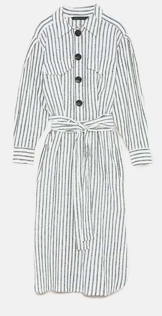 zara striped linen dress