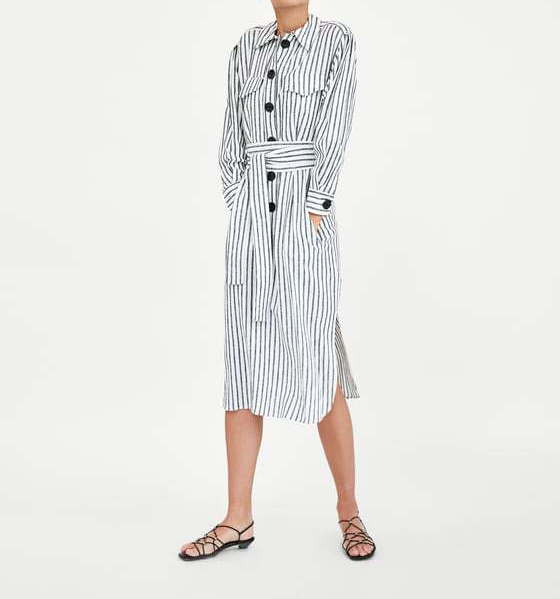 zara striped linen dress – Ruffles and 