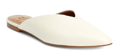 H Halson white leather mules